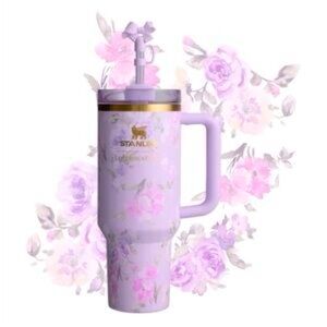 Stanley LSF LoveShackFancy Collab Happy Thoughts Purple Floral 40oz Tumbler Cup